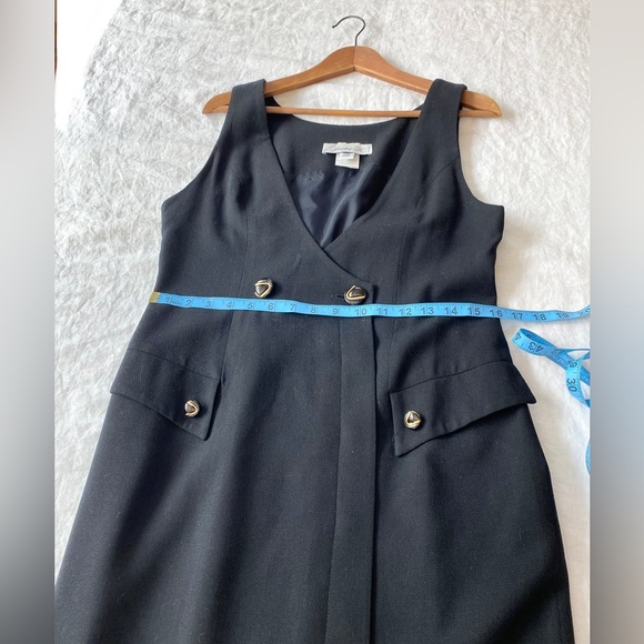 Vintage 80s Jackie K Pure Virgin Wool Black Dress - Picture 5 of 12